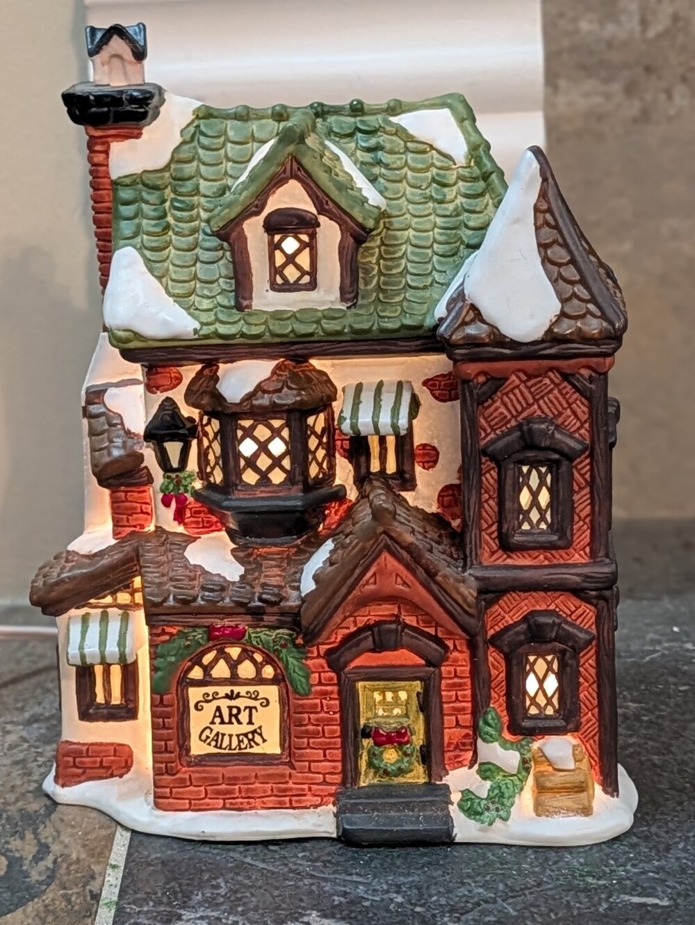 Ceramic Art Gallery Vintage Lighted Christmas Village House